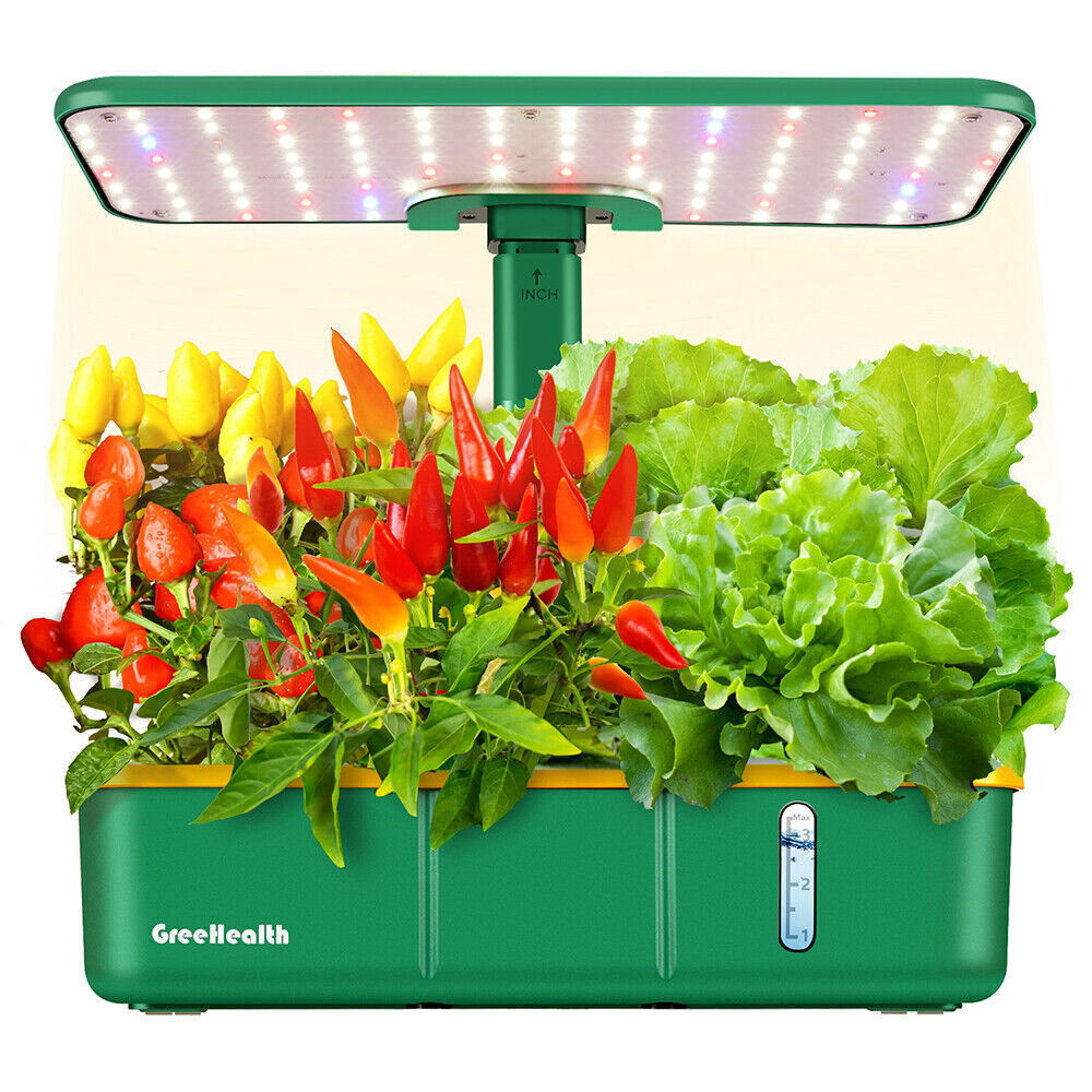 Hydroponics Growing System Full Indoor Herb Garden Grow Kit 15 Pods w/ LED Lamp