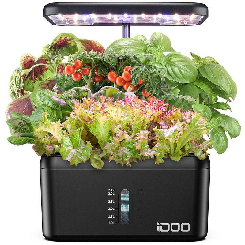 8 Pods Hydroponic Growing System Black