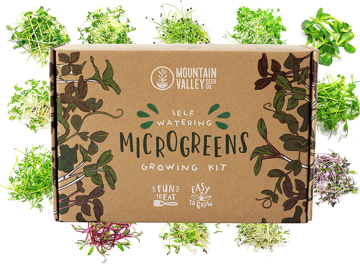 Self Watering Indoor Microgreens Kit - Complete Soil Microgreens Growing Kit for