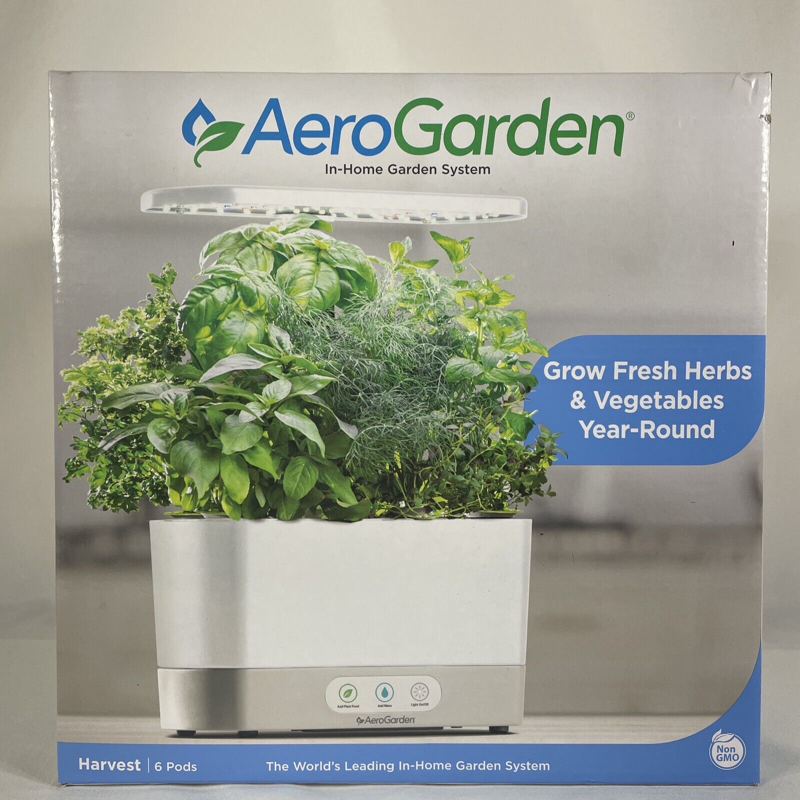 New Aero Garden Harvest 6 Pod Hydroponic Home Garden System And Seed Pot Kit