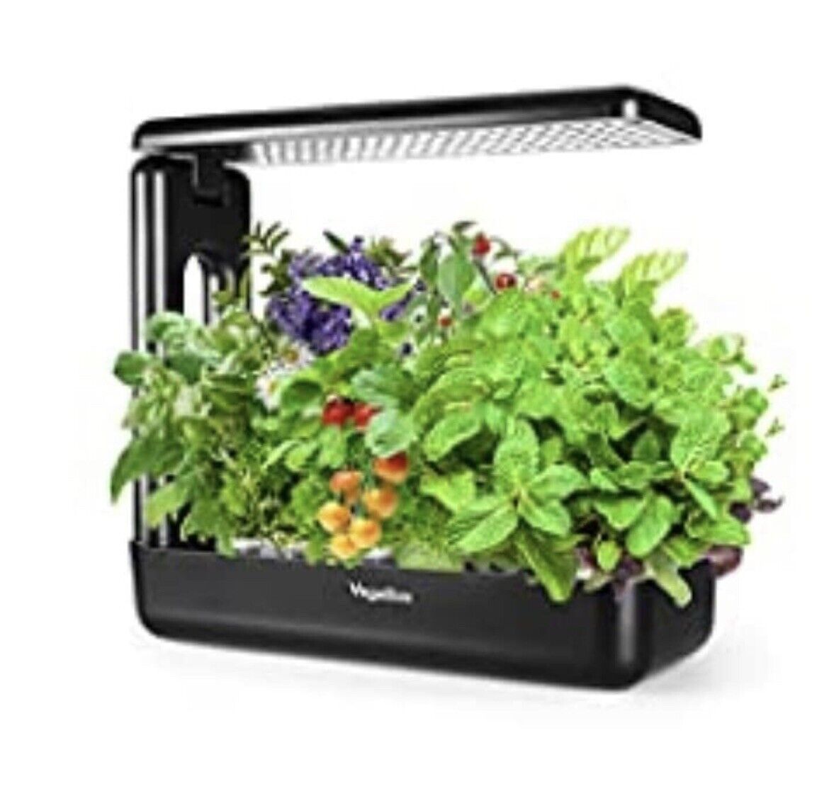 Vegebox Hydroponic Growing System -LED Planter Box Black 12 Pods Herb