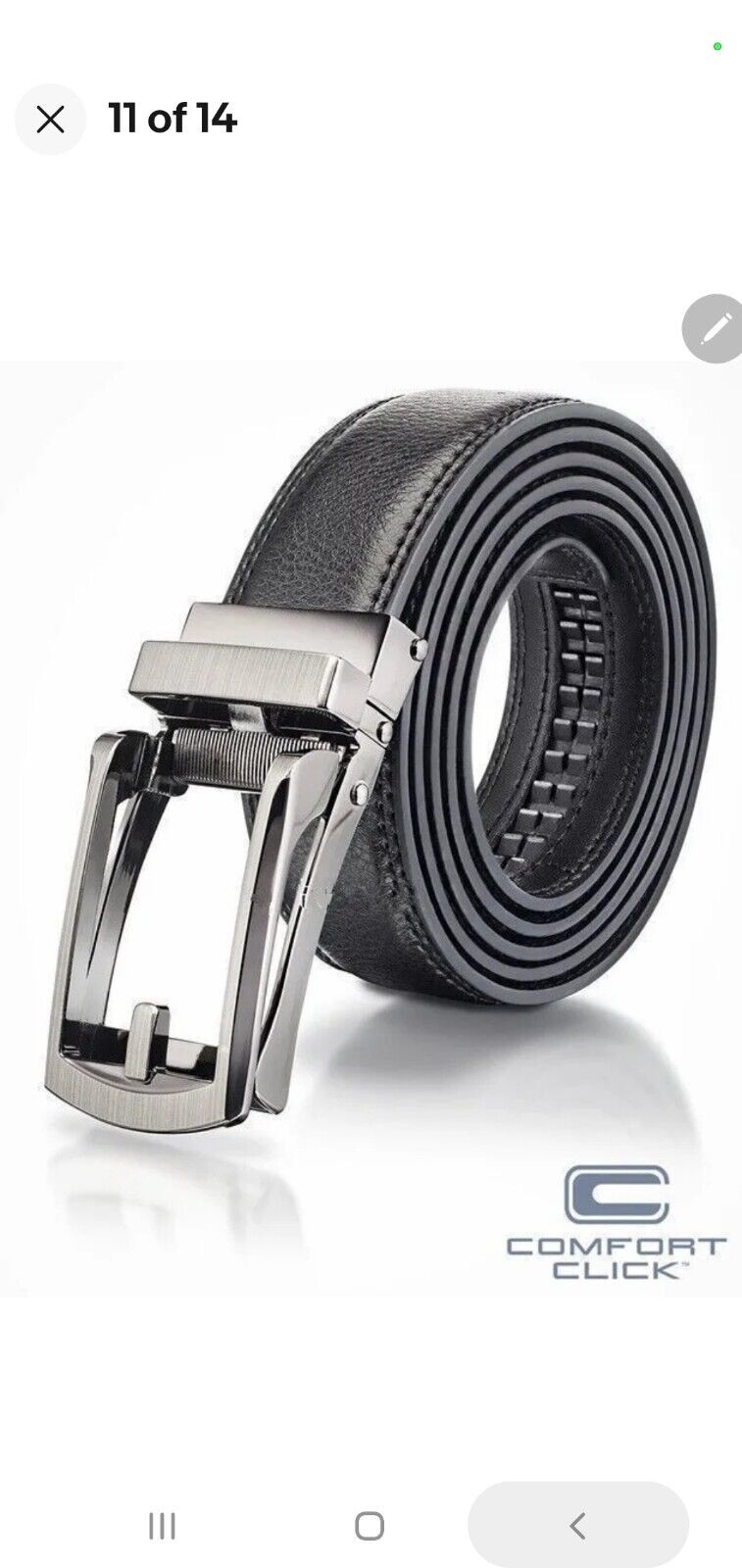 COMFORT CLICK Leather Belt Adjustable Track System ~ As Seen On TV ~ BLACK