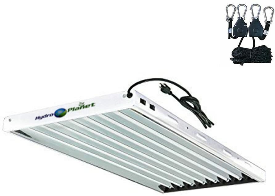 HYDRO PLANET T5 Grow Lights 4-Ft 8-Lamp Fluorescent HO Bulbs Included