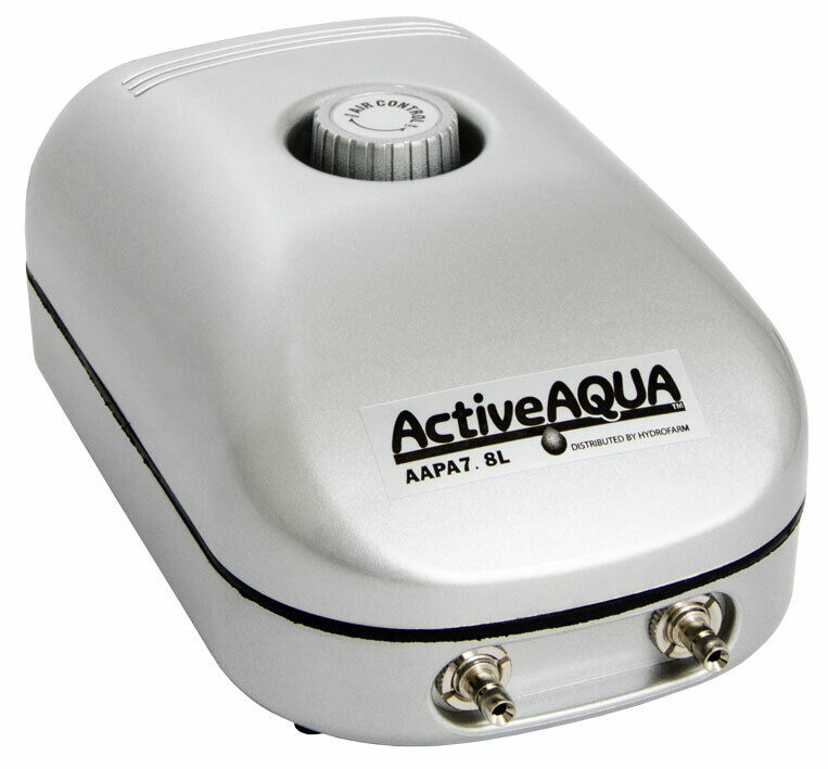 Active Air 2 Output 7.8 Liter Air Pump -hydrofarm hydroponic aquarium adjustable