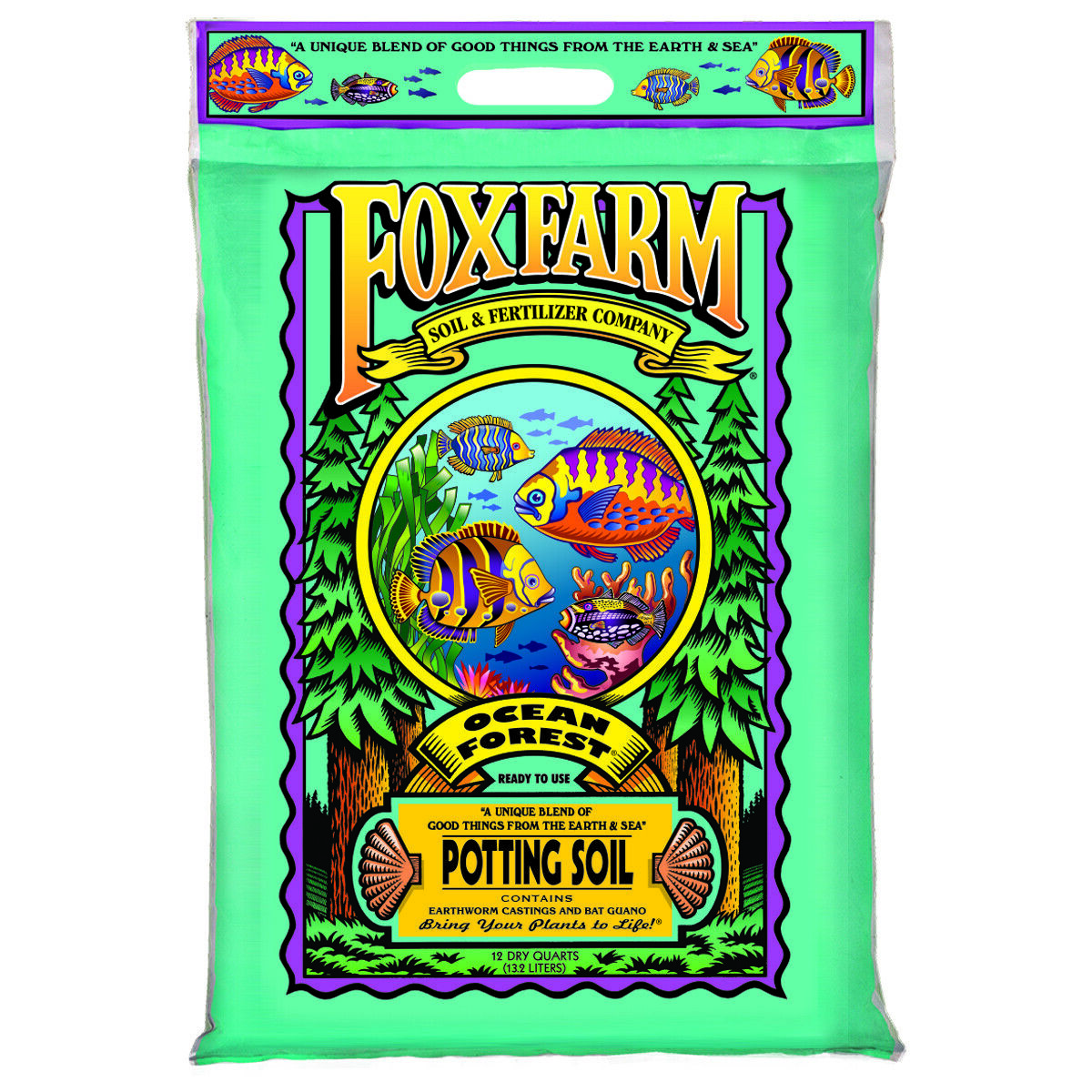 Foxfarm FX14053 Ocean Forest Garden Potting Soil Bag 6.3-6.8 pH, 12 Quarts