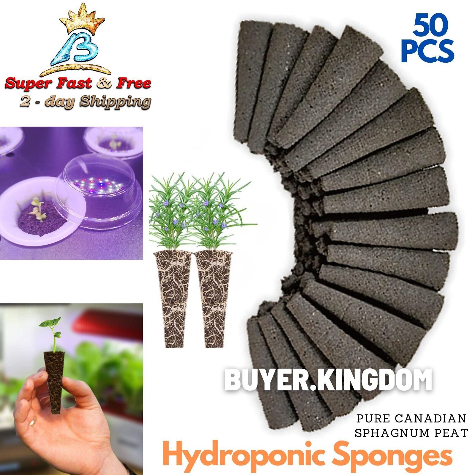 50 Aerogarden Compatible Sponges Seed Pod Hydroponic Grower Indoor Garden System