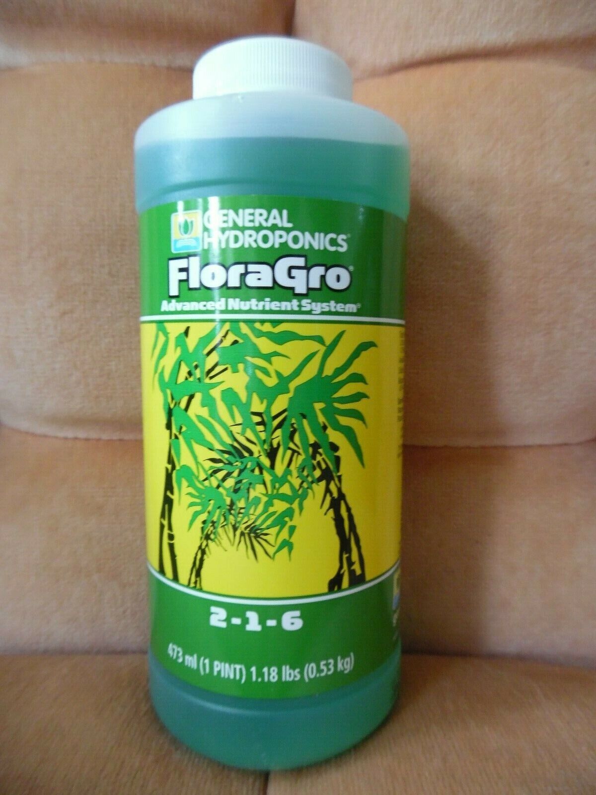 General Hydroponics FloraGro  Advanced Nutrient System 2-1-6 Pint Size--NEW
