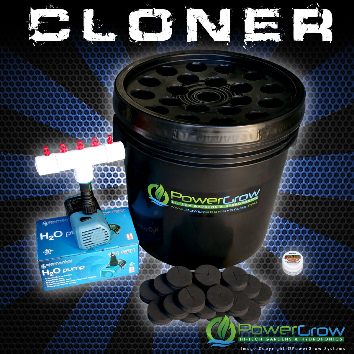 DELUXE 21 SITE POWERGROW ® CLONER Plant Cloning Machine - Cloning Bucket Kit