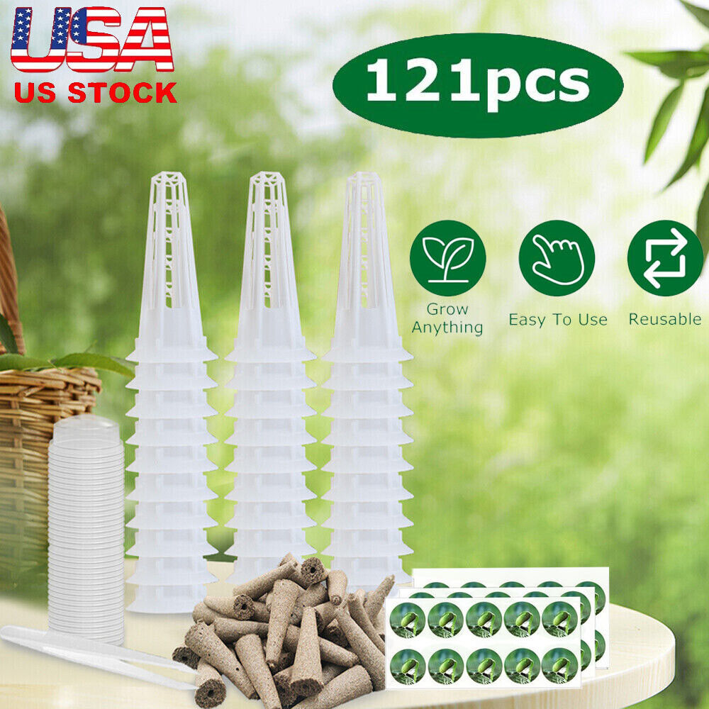 121Pcs Seed Pod Kit Hydroponics Garden Accessories Grow Anything Kit Sponge Dome