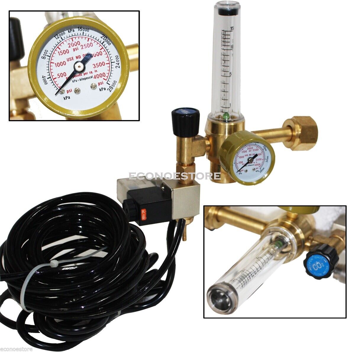 2x Hydroponics CO2 Regulator Flow Meter Control Extoic Injection System