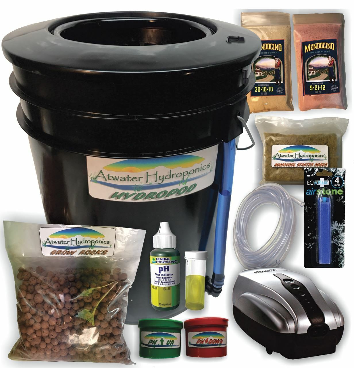 The Atwater HydroPod - Standard DWC System - Complete w/ Nutrients & pH Testing