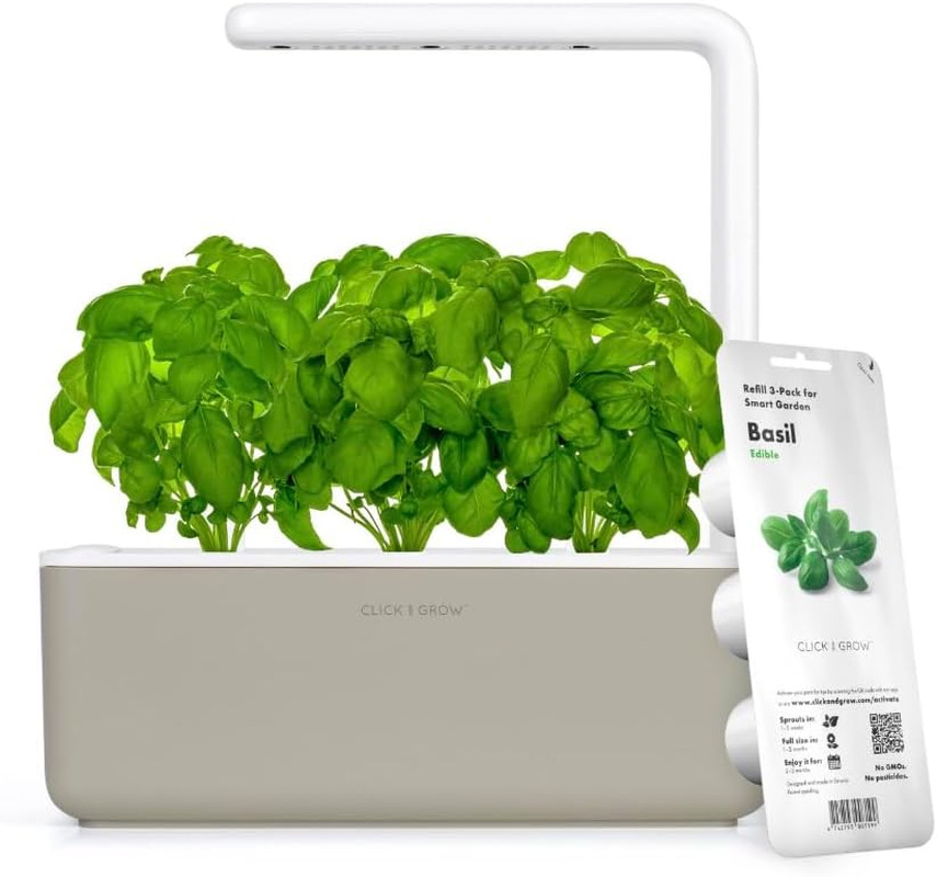 Click & Grow Indoor Herb Garden Kit w/ Grow Light Smart Garden for Home Kitchen 