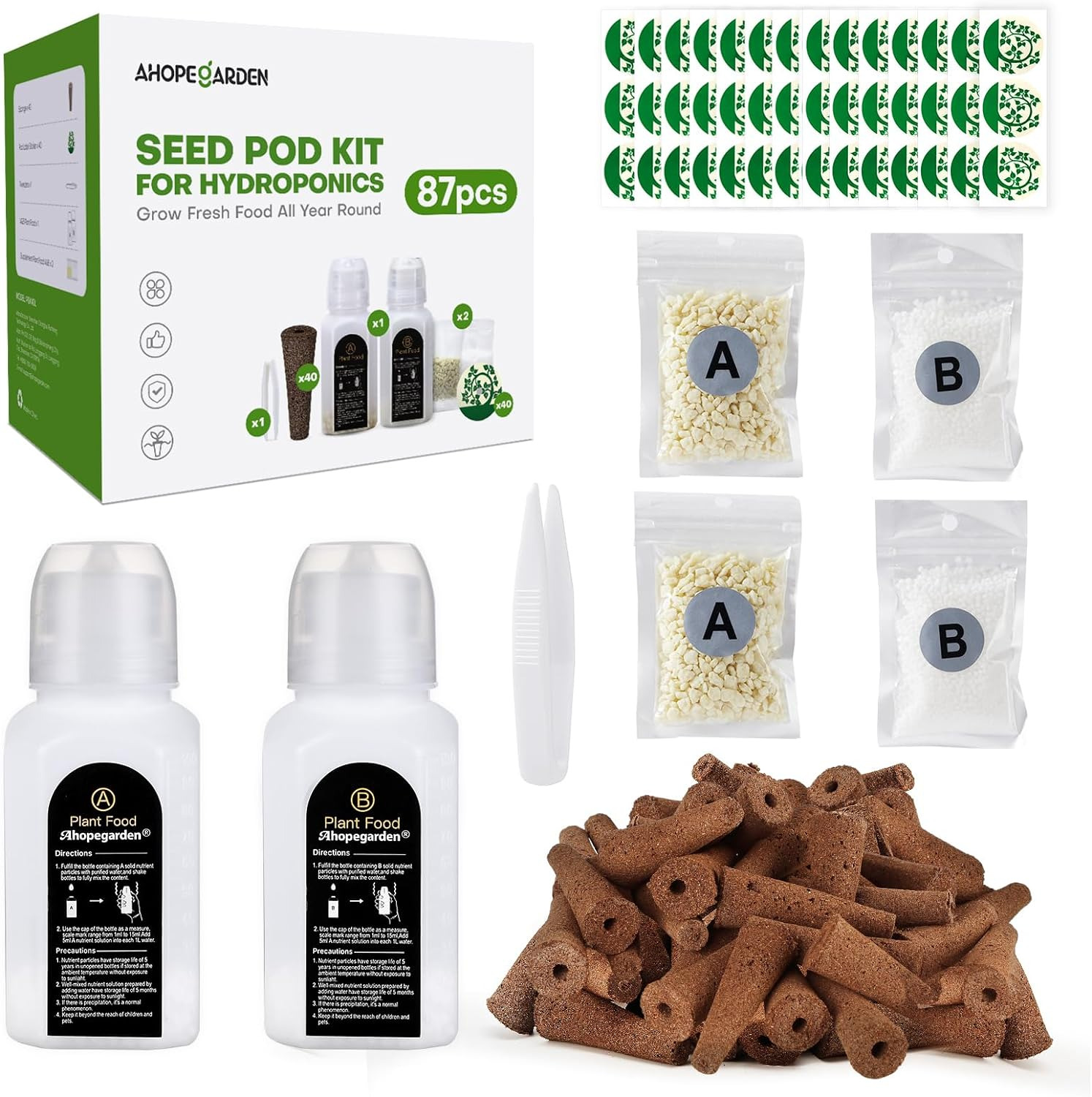 87Pcs Seed Pod Kit Compatible with Aerogarden and All Brands - Grow Anything Kit