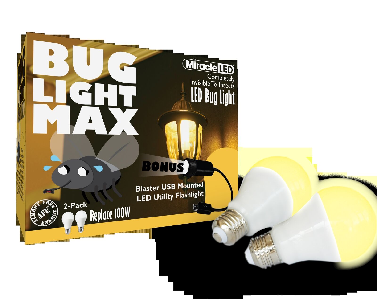 Miracle Led 604372 Led Bug Light Max 2Pk Outdoor Bulb For