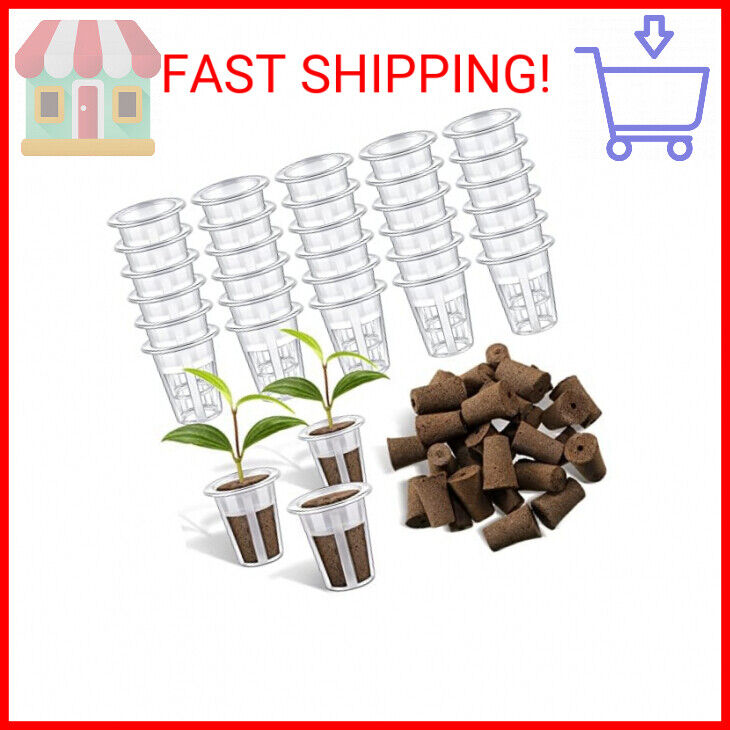 Jutom 60 Pieces Hydroponic Seed Grow Sponges Pod Kit for Indoor and Outdoor Use
