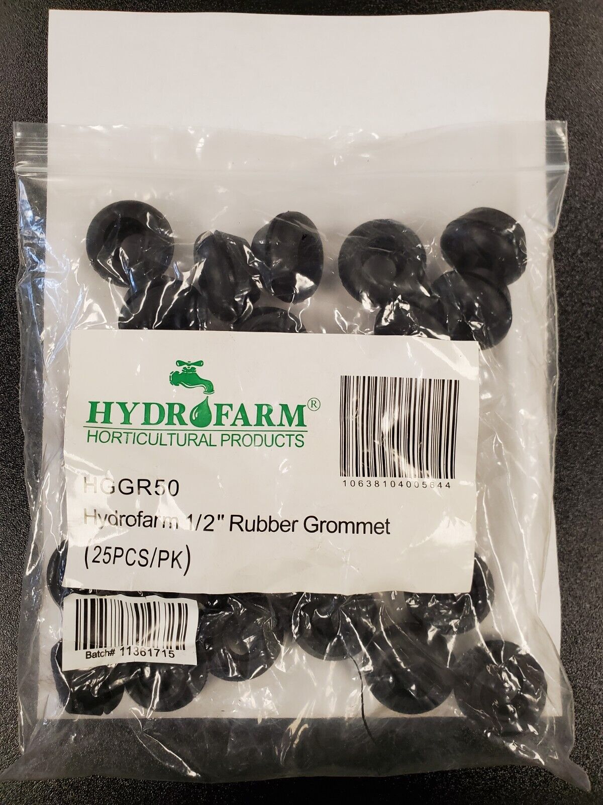 Hydrofarm 1/2 inch Grommets for hydroponics or aquarium application 25 pack