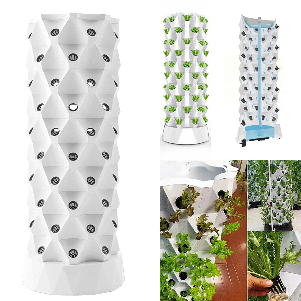 Vertical Hydroponic Garden Tower System Indoor Outdoor Home Grow Kit 10 Layer 80