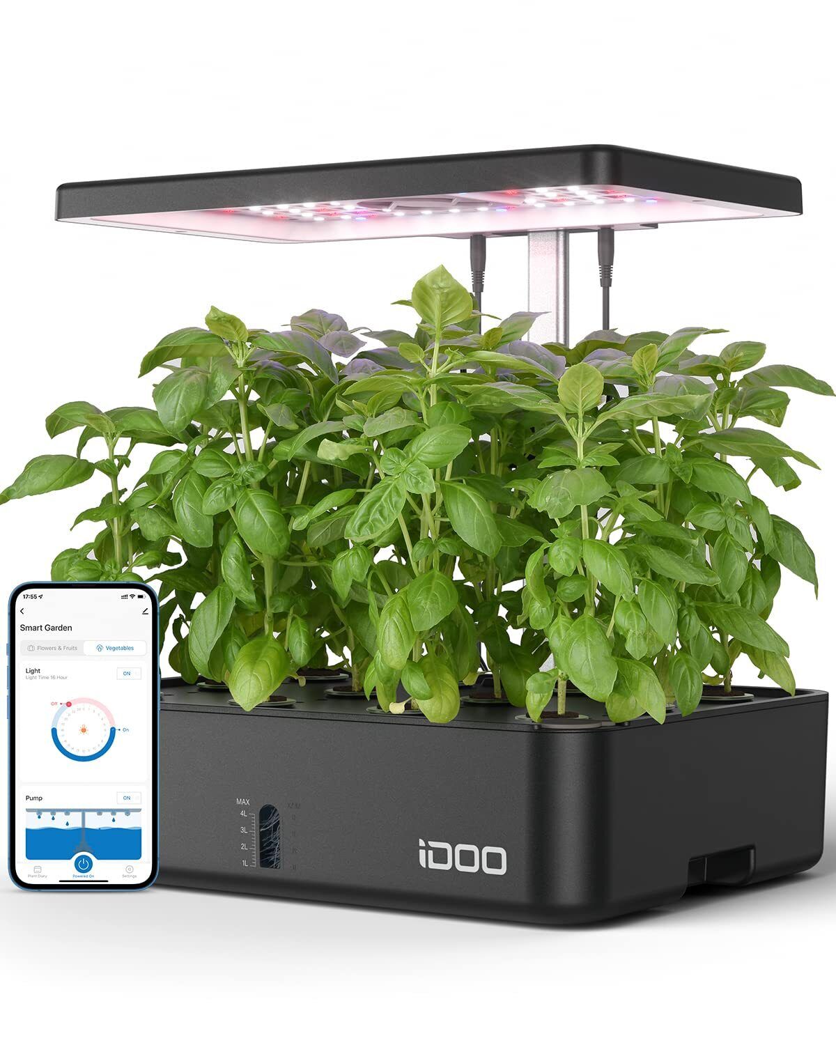 Idoo Wifi 12 Pods Hydroponics Growing System With App Controlled, Indoor Herb Ga