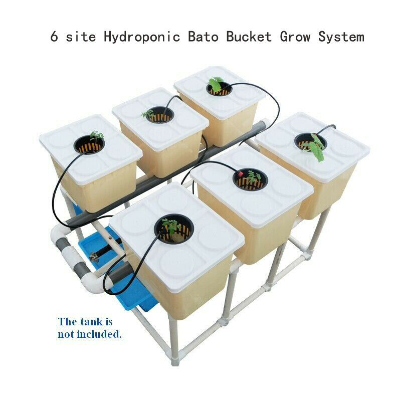 TECHTONGDA Brand New 6 Site Hydroponic Bato Bucket Grow System Indoor&Outdoor