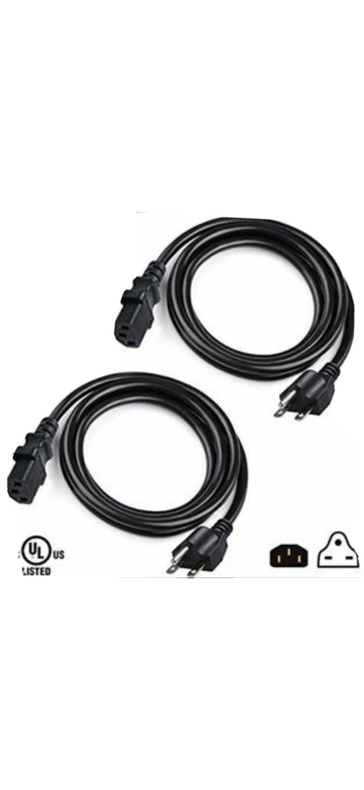 Lot 2 - 7FT Each Extension Cord Ballast Reflector Power Grow Light Lamp Cable 