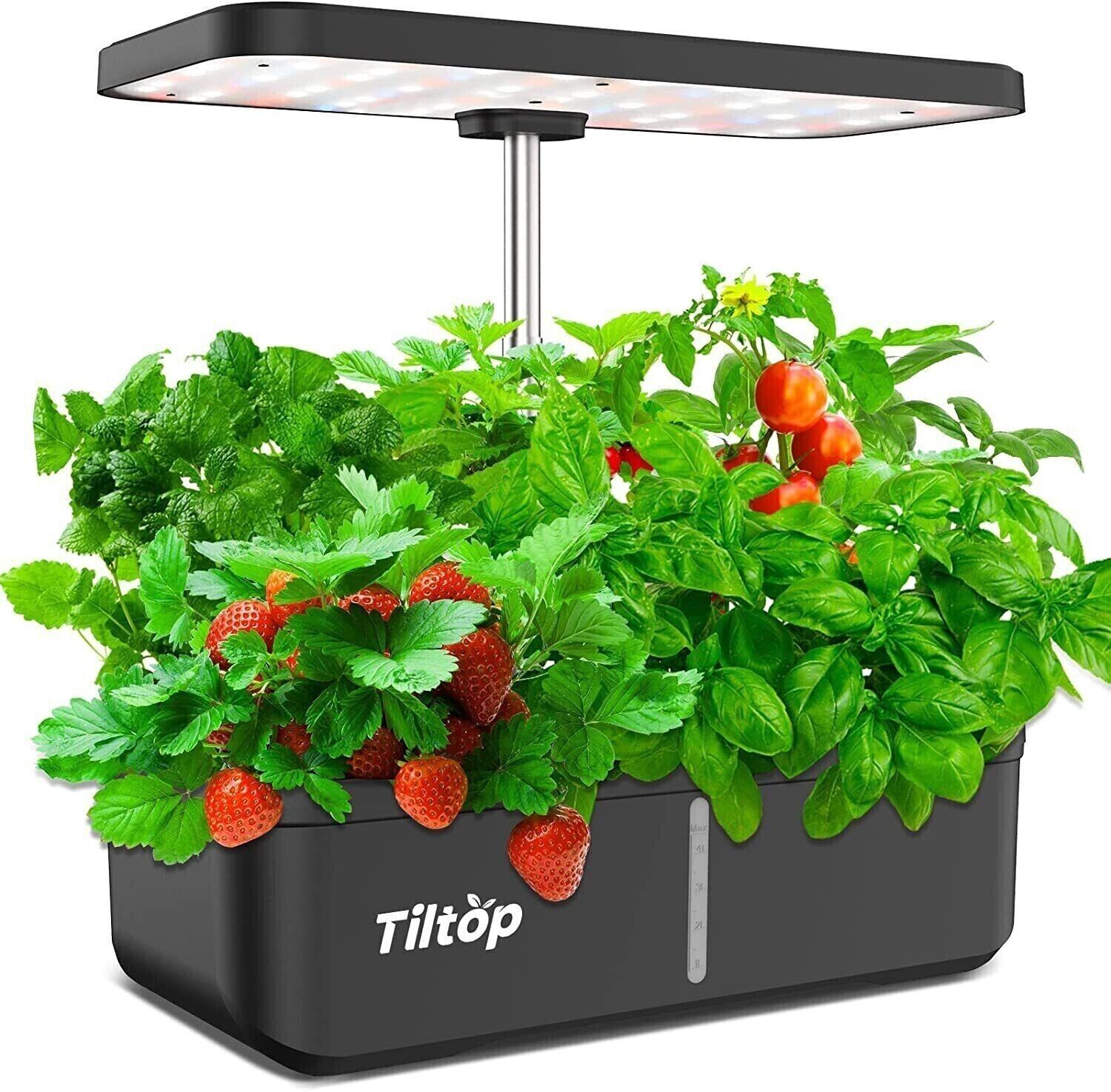 TILTOP 8/12 Pods Hydroponics Growing System Timer w/LED Grow Light Indoor Garde