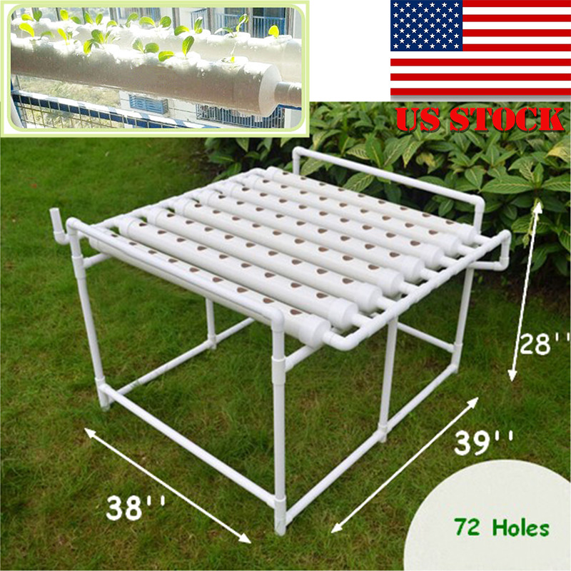 110V Hydroponic Deep Water Grow Kit 72 Holes Garden System Water Culture Indoor