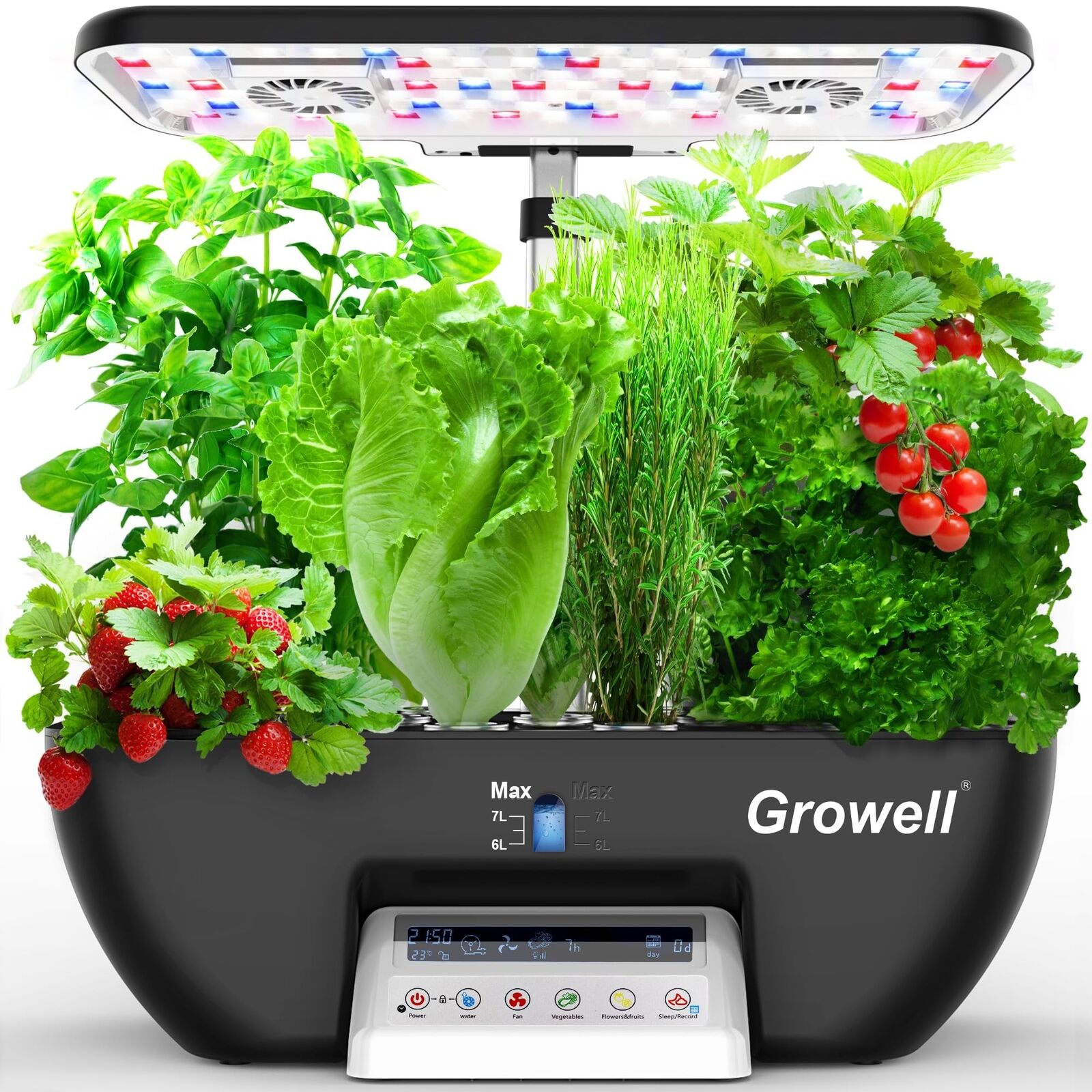 Growell Hydroponics Growing System, 17 Pods Herb Garden with 102 28W Full-Spe...