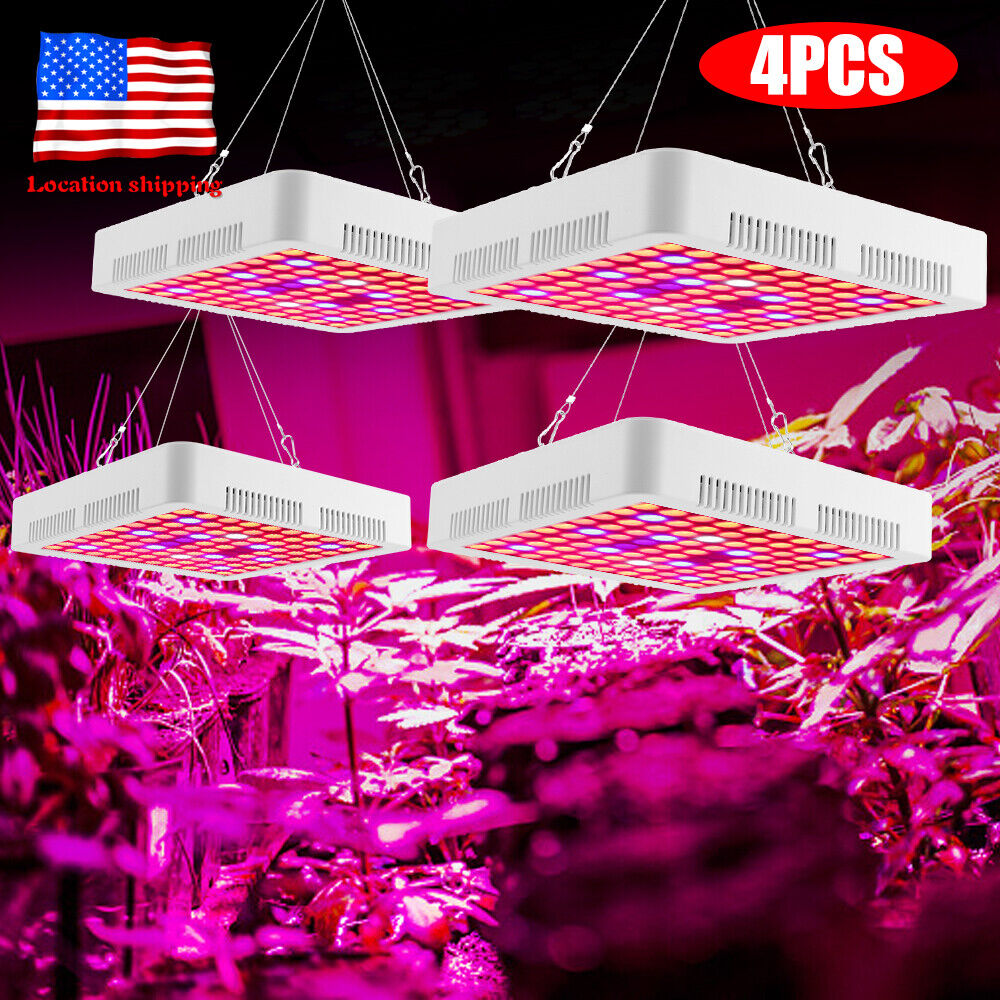 4 Pack 5000W LED Grow light Full Spectrum Indoor Plants Growing Lamp  Veg Flower