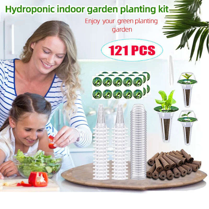 121Pcs Seed Pod Kit Hydroponics Garden Accessories Grow Anything Kit Sponge Dome