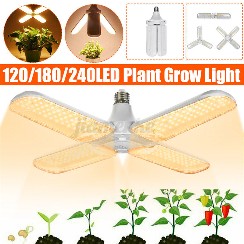 E27 Grow Light Bulb Sunlike Full Spectrum Hydroponic Plant Growing Lamp w *