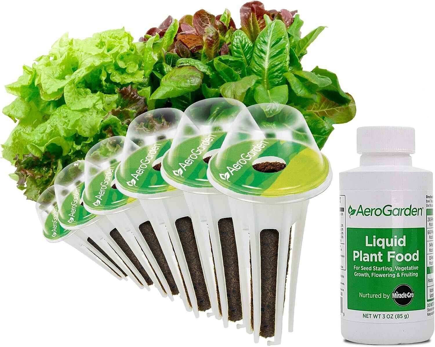 AeroGarden Heirloom Salad Greens Mix Seed Pod Kit, Liquid Plant Food, 6-Pod