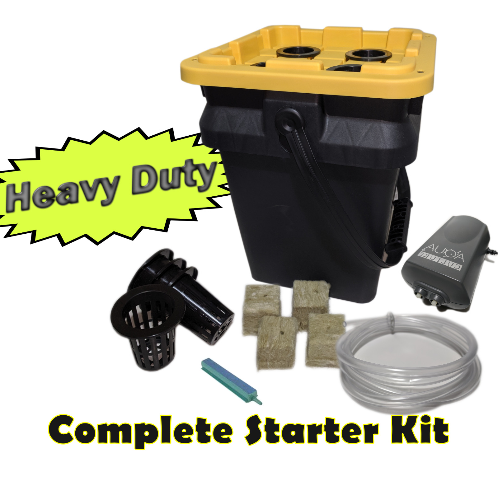5 gallon square Deep Water Culture, Complete Hydroponics Grow Kit