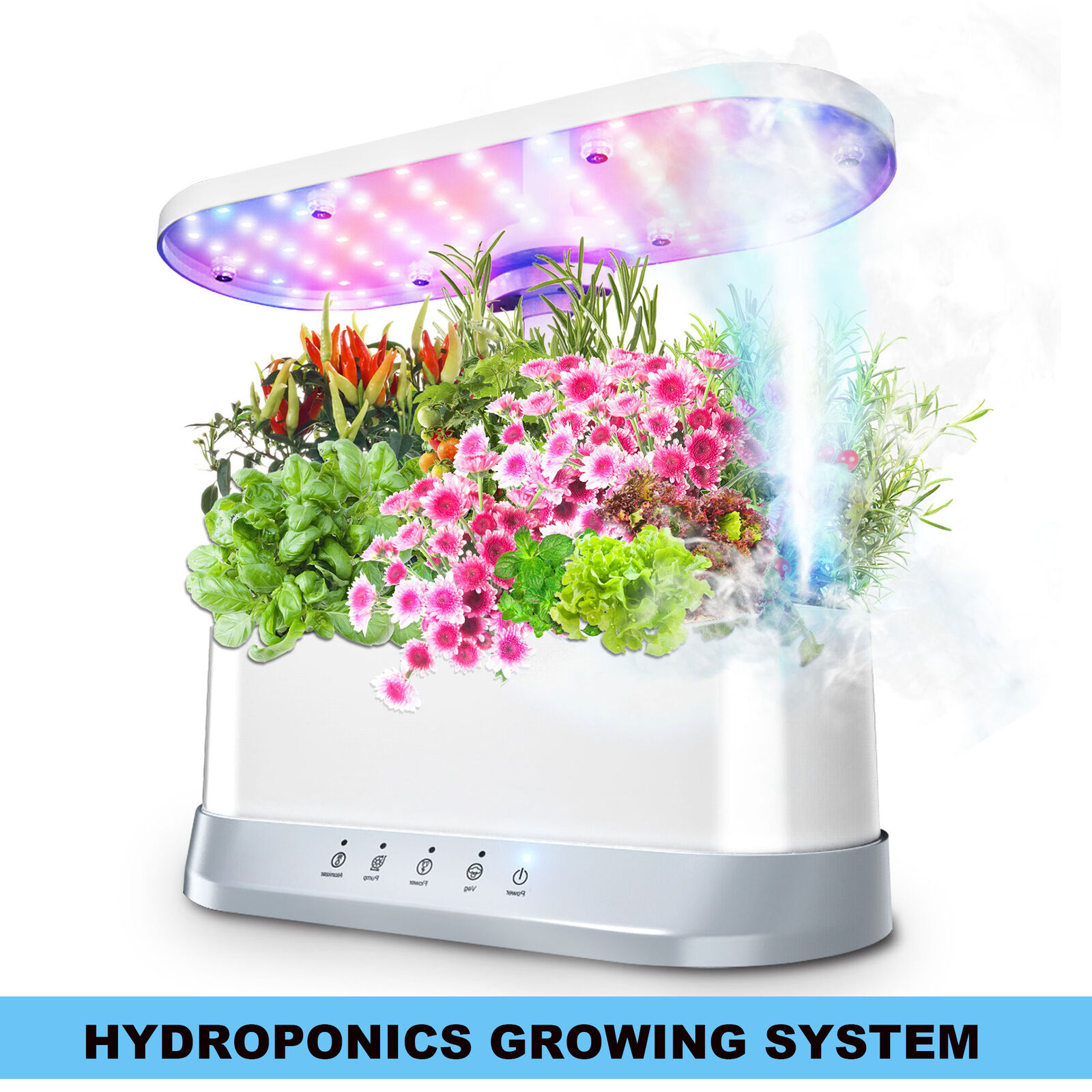 Hydroponics Growing System 11 Pods, Indoor Herb Garden with LED Grow Light