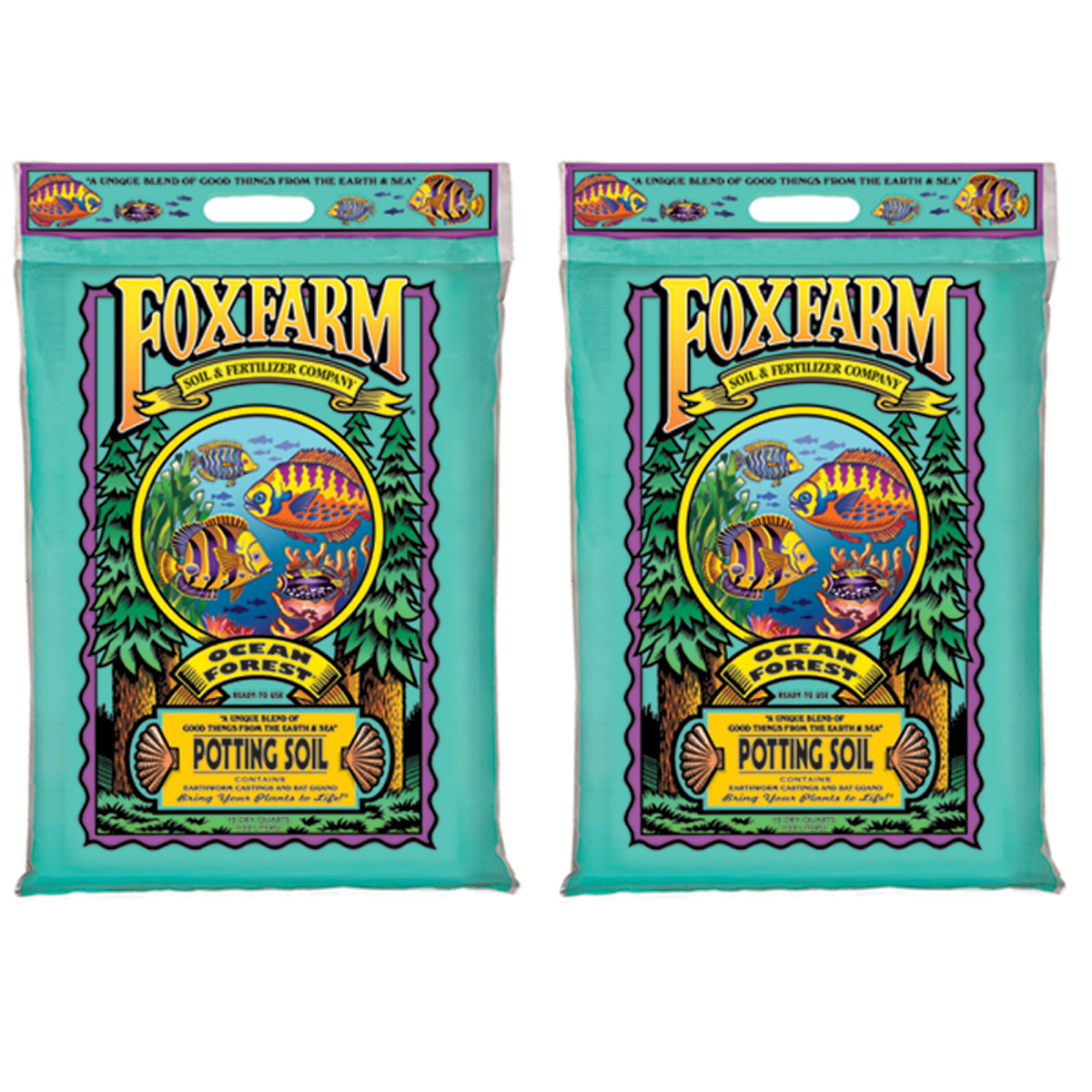 Foxfarm FX14053 Ocean Forest Organic Garden Potting Soil Mix 12 Quarts (2 Pack)