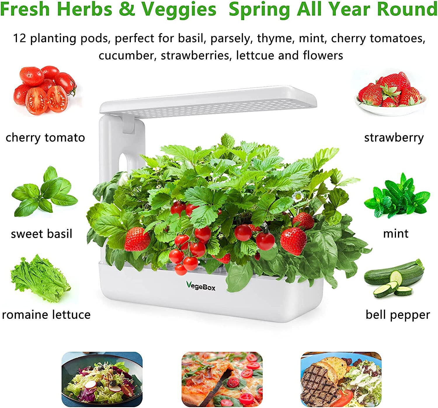 Vegebox 12 Pods Hydroponics Growing System - Indoor Herb Garden, Kitchen
