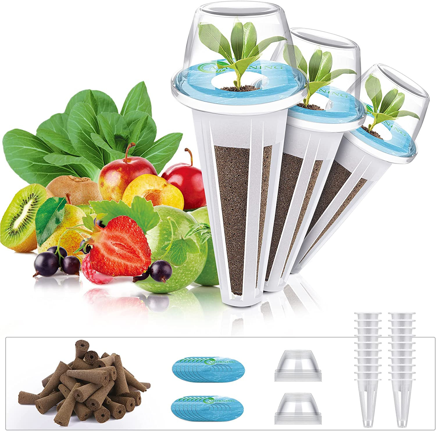 15 Grow Domes,15 Pod Labels,15 Grow Bla-Hydroponic-Garden System Seed-Pods Kit
