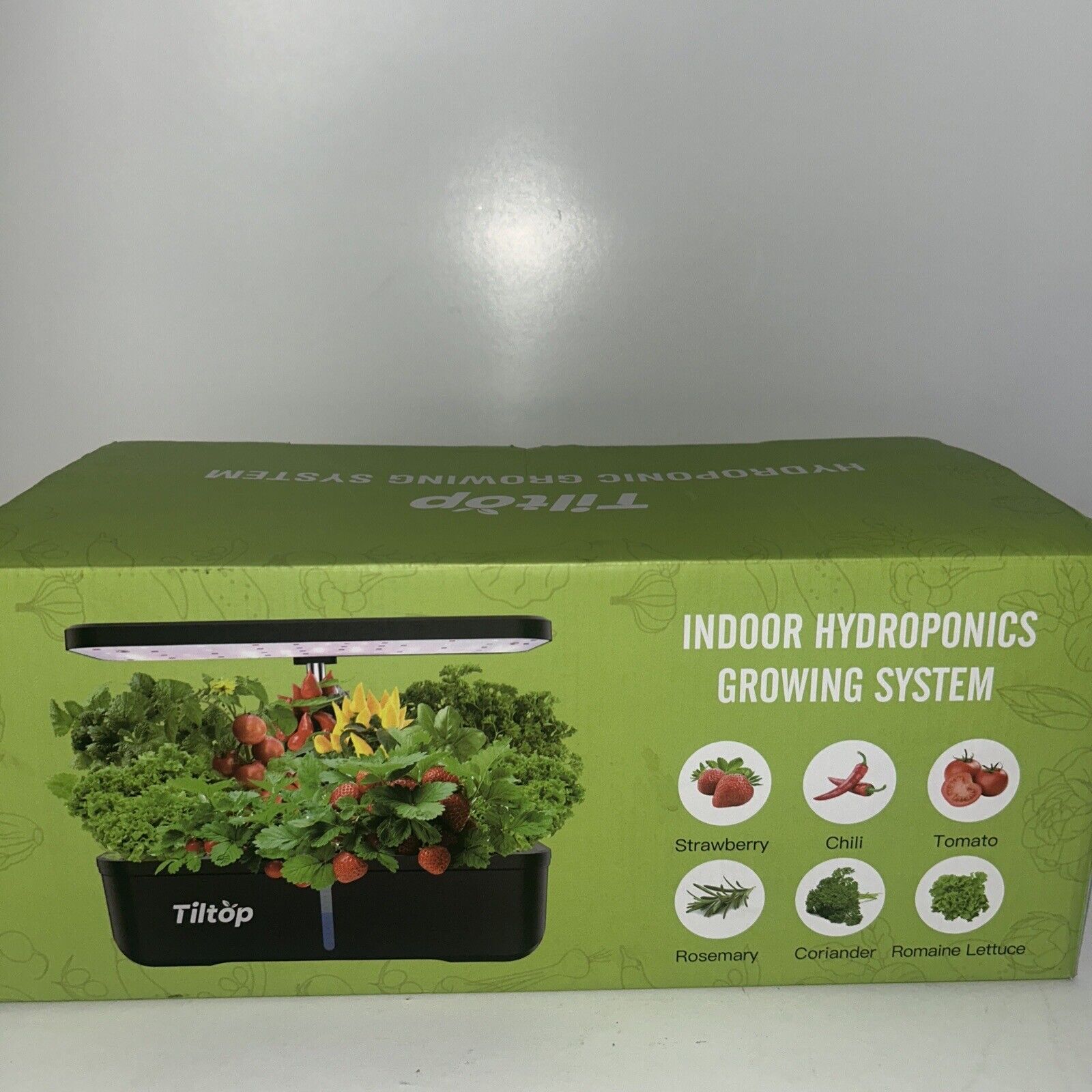 Tiltop Hydroponics Growing System 12 Pods Indoor Herb Garden 36W Led Grow Light