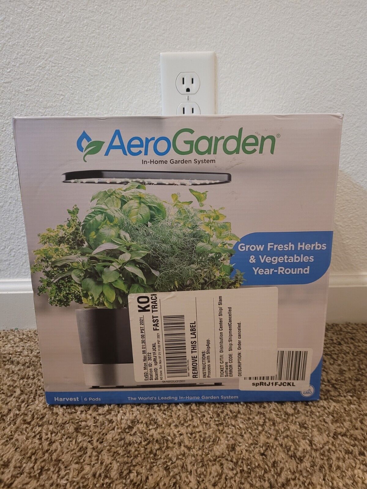 AeroGarden 6 Grow Pods Harvest Slim In-Home Garden System HYDROPONIC NEW