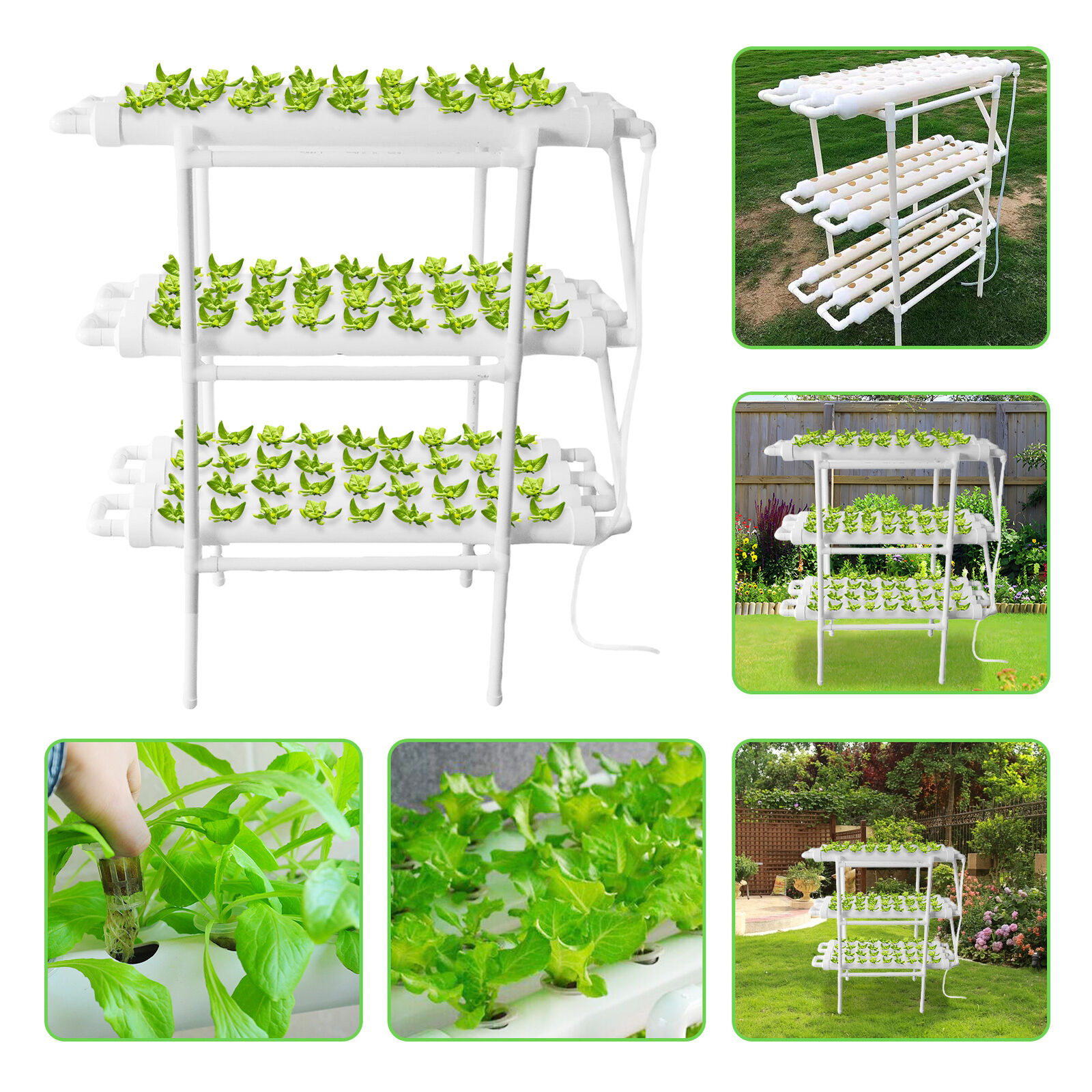 Hydroponic Grow Kit Hydroponics System 108 Plant Sites 3 Layer 12 Pipes