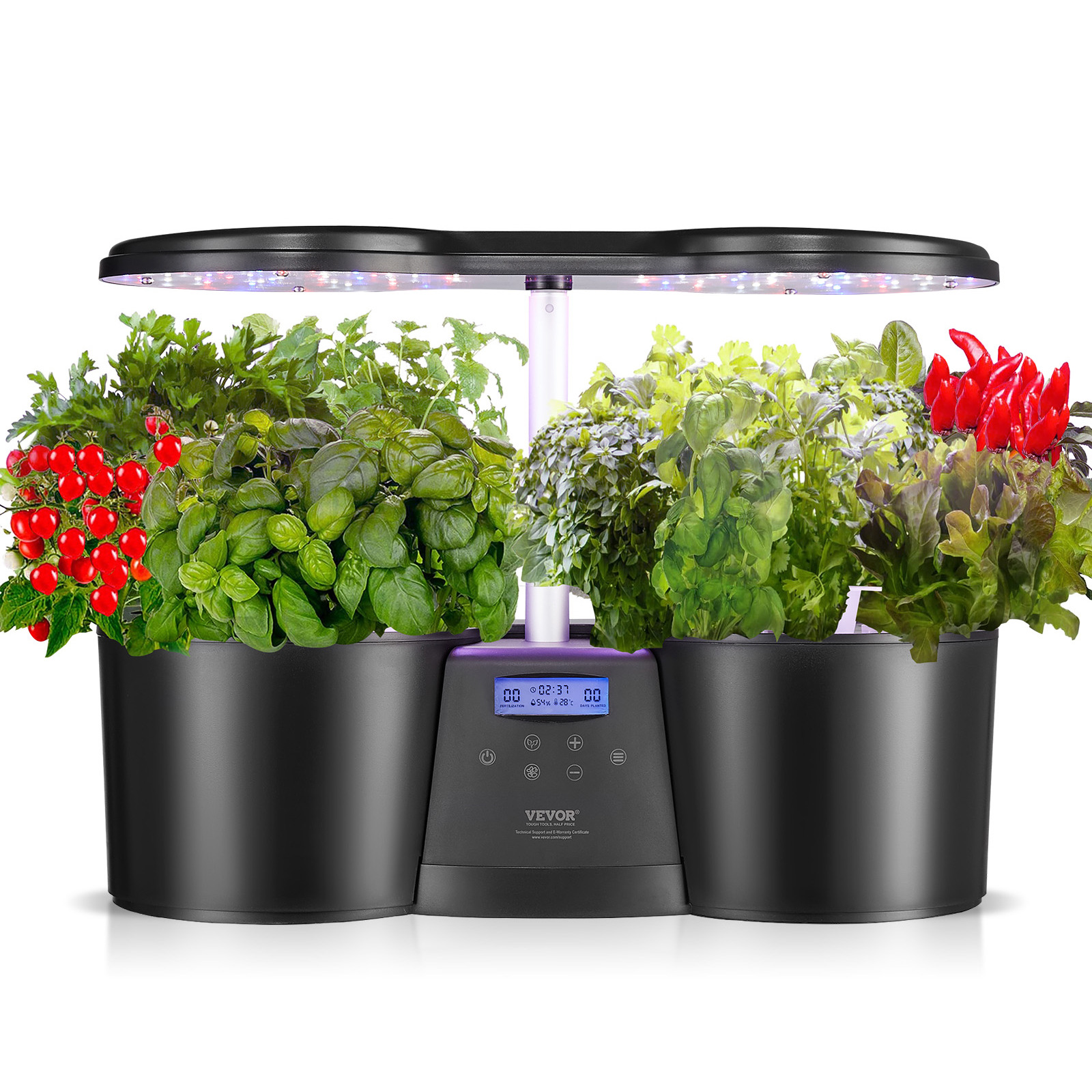 VEVOR Hydroponics Growing System 12 Pods Indoor Growing System LED Grow Light