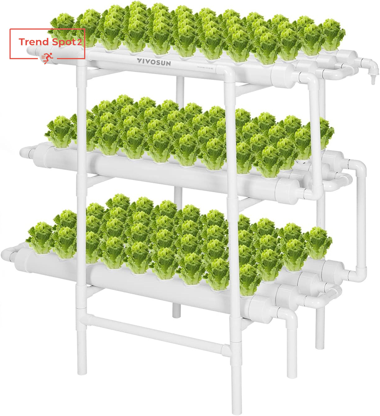 Hydroponics Growing System 108 Plant Sites, 3 Layers 12 Food-Grade PVC-U Pipes G