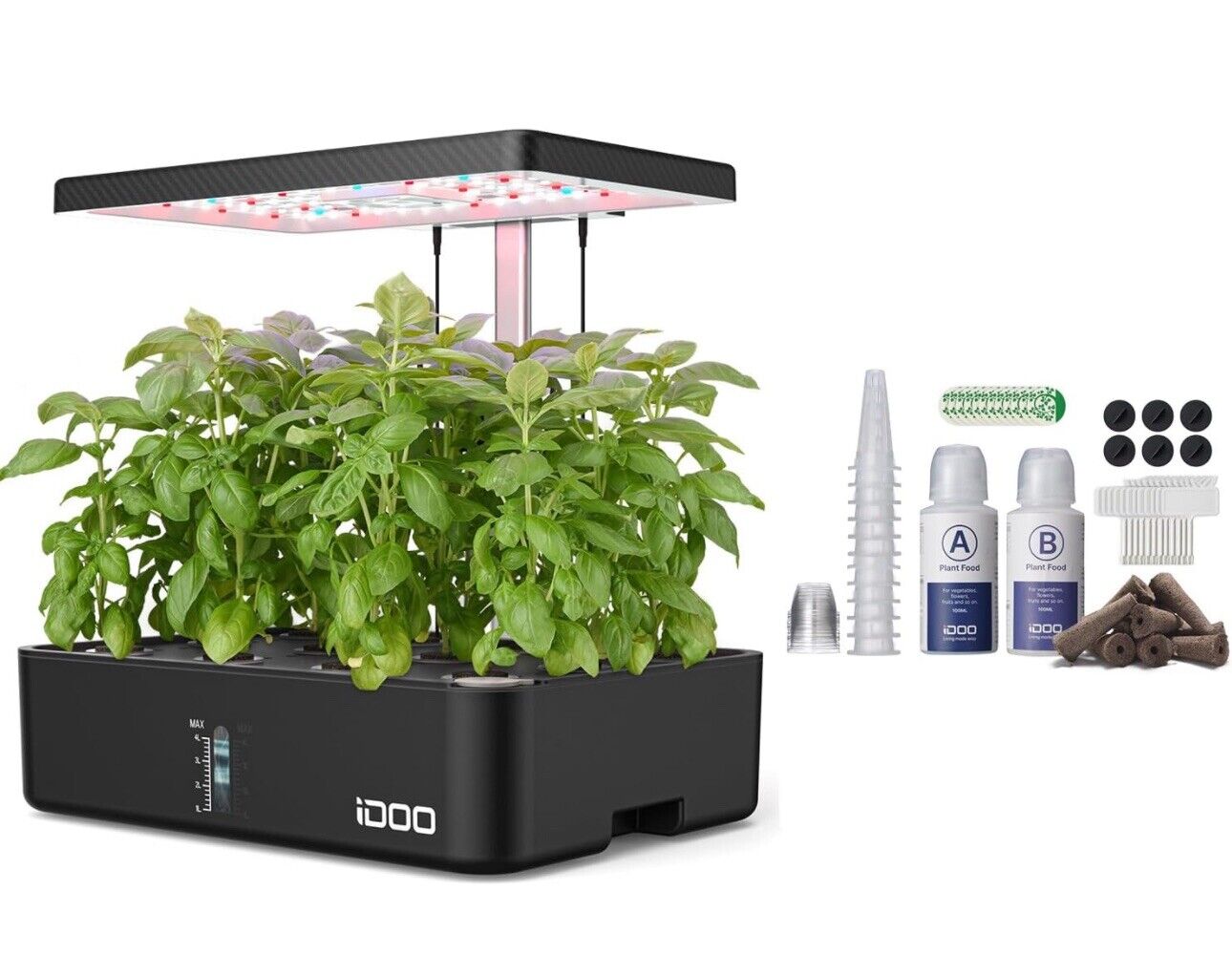 iDOO Indoor LED Hydroponic 12-Pod Growing System w/seeds & accessories IG301