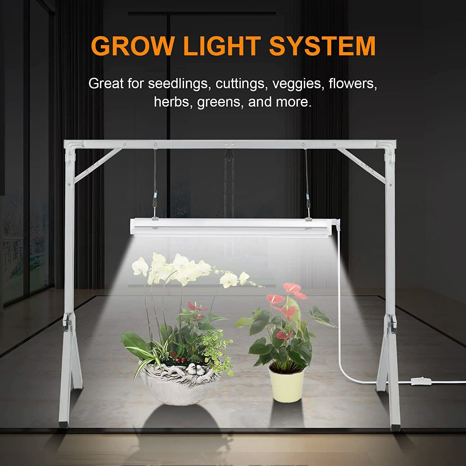 iPower 2Feet T5 Fluorescent Grow Light System with Stand Rack for Plant Seed,24W