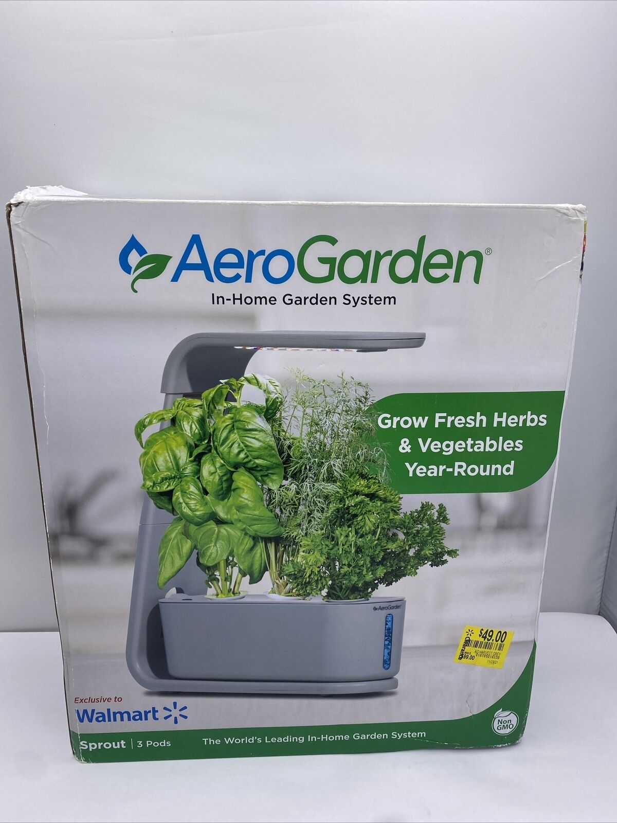 AeroGarden In-Home Garden System - LED Lights - Cool Gray - Sprout - 3 Pods 