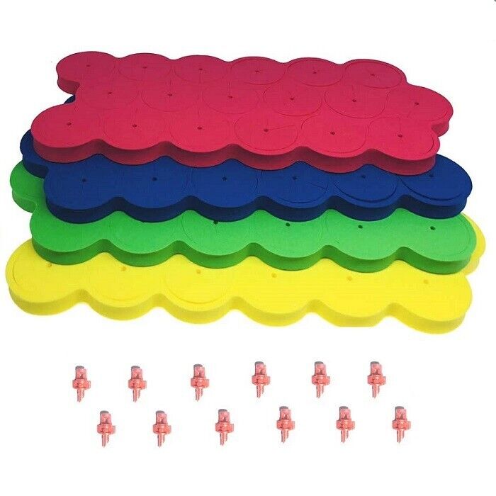 1.625'' Neoprene - 72pcs per bag (green, yellow, blue and red) + 12 Misting Jets