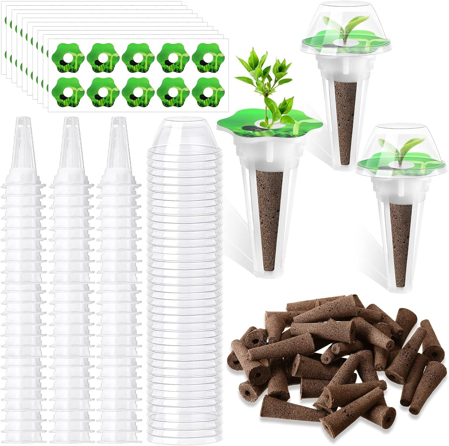 400 Pcs Hydroponic Growing Kit Include Replacement Grow Baskets Plant Grow Sp...