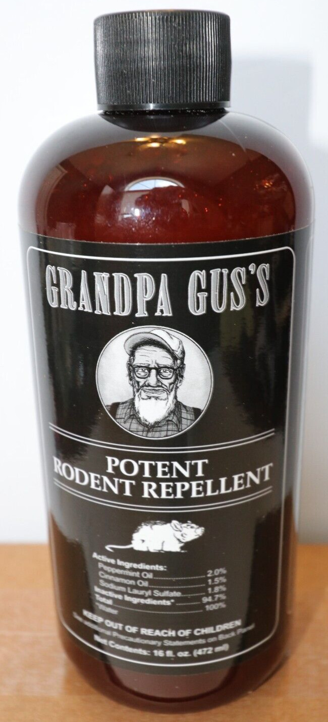 GRANDPA GUS'S Mouse Rodent Repellent, Peppermint & Cinnamon Oil Formula, 16oz