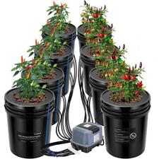 Hydroponic Deep Water Culture 8 Plant Bucket Grow System Kit Complete w Bubble picture