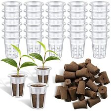 60 Pieces Hydroponic Seeds Grow Sponges Pods Kit Root Plant Basket Seed Growi... picture