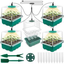 Seed Starter Trays with Grow Light Seeding Starter Kits with Domes Cover Indoor picture
